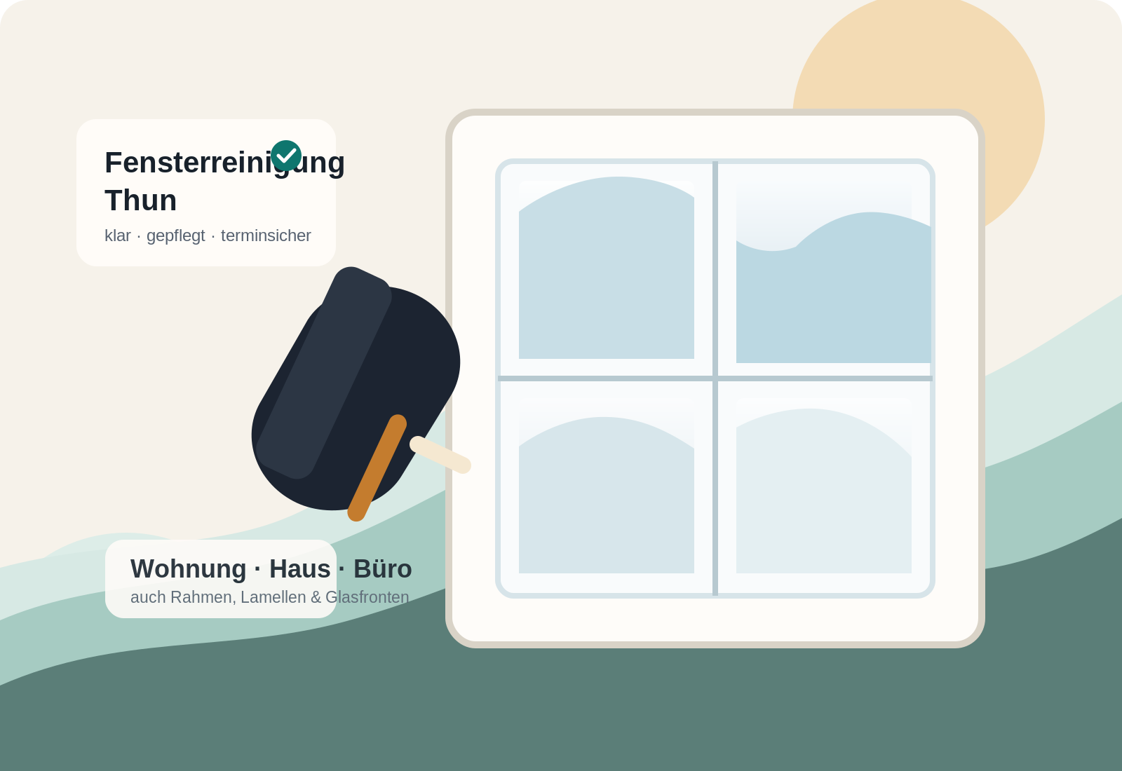 Modernes Hero-Bild für Fensterreinigung in Thun